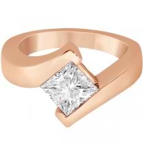 Princess Cut Tension Set Engagement Ring Setting 14k Rose Gold