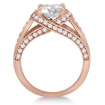 Fancy Twist Pave Round Diamond Engagement Ring 14K Rose Gold (0.66ct)