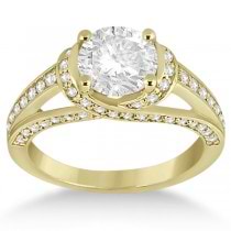 Fancy Twist Pave Round Diamond Engagement Ring 14K Yellow Gold (0.66ct)