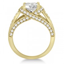 Fancy Twist Pave Round Diamond Engagement Ring 14K Yellow Gold (0.66ct)