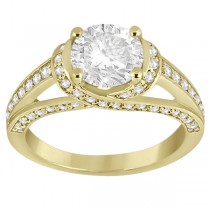 Fancy Twist Pave Round Diamond Engagement Ring 18k Yellow Gold (0.66ct)