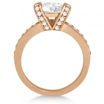 Diamond Ribbon Engagement Ring Designer 14k Rose Gold (0.56ct)