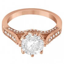 Edwardian Diamond Engagement Ring Setting 18k Rose Gold (0.35ct)