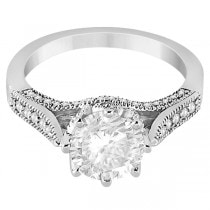 Edwardian Diamond Engagement Ring Setting Platinum (0.35ct)