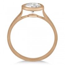 Floating Bezel Set Solitaire Diamond Engagement Ring Setting 14K Rose Gold