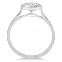 Floating Bezel Set Solitaire Diamond Engagement Ring Setting 18K White Gold