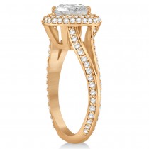 Double Halo Round Diamond Engagement Ring in 14k Rose Gold (2.00ct)