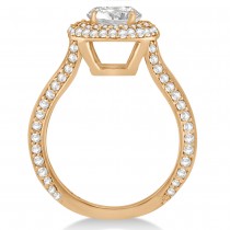 Double Halo Diamond Engagement Ring Setting 18k Rose Gold (1.00ct)
