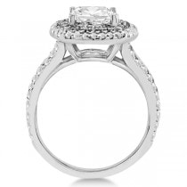 Double Halo Diamond Engagement Ring Setting Platinum  (0.77ctw)