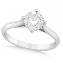 Round Solitaire Diamond Engagement Ring Palladium 1.00ct