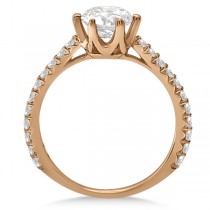 Side Stone Six Prong Diamond Engagement Ring 14k Rose Gold 1.33ctw
