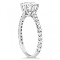 Side Stone Six Prong Diamond Engagement Ring 14k White Gold 1.33ctw