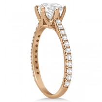 Side Stone Six Prong Diamond Engagement Ring 18k Rose Gold 1.33ctw