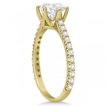 Diamond Accented Moissanite Engagement Ring in 18K Yellow Gold 1.33ctw