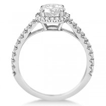Halo Moissanite Engagement Ring Diamond Accents 18k White Gold 2.50ct