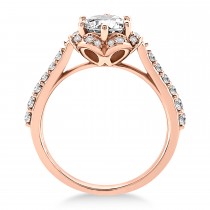 Diamond Accented Floral Halo Engagement Ring 14k Rose Gold (0.36ct)