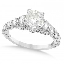 Round Graduating Diamond Engagement Ring Platinum 2.13ct