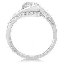 Diamond Accented Swirl Engagement Ring Setting 14k White Gold (0.30ct)