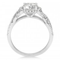 Twisted Infinity Halo Diamond Engagement Ring 14k White Gold (1.39ct)