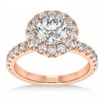 Diamond Halo Engagement Ring 14k Rose Gold (0.90ct)
