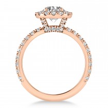 Diamond Halo Engagement Ring 14k Rose Gold (0.90ct)