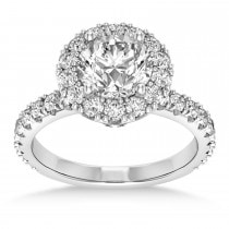 Diamond Halo Engagement Ring 14k White Gold (0.90ct)