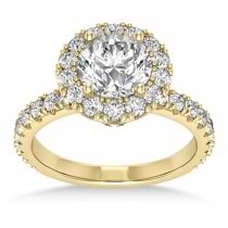 Diamond Halo Engagement Ring 14k Yellow Gold (0.90ct)