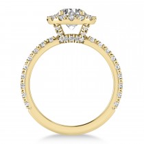 Diamond Halo Engagement Ring 14k Yellow Gold (0.90ct)