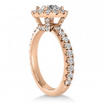 Diamond Halo Engagement Ring 18k Rose Gold (0.90ct)