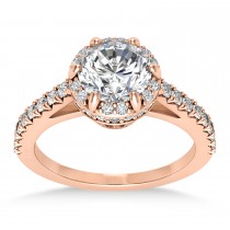Diamond Sidestones Engagement Ring 14k Rose Gold (0.44ct)