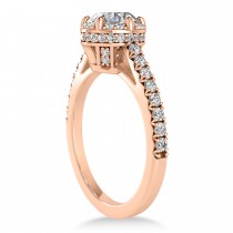 Diamond Sidestones Engagement Ring 14k Rose Gold (0.44ct)