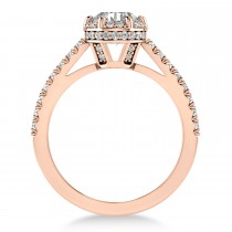 Diamond Sidestones Engagement Ring 18k Rose Gold (0.44ct)