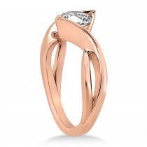 Diamond Twisted Engagement Ring 14k Rose Gold