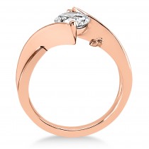 Diamond Twisted Engagement Ring 14k Rose Gold