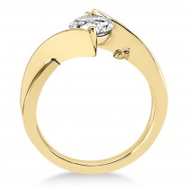 Diamond Twisted Engagement Ring 14k Yellow Gold