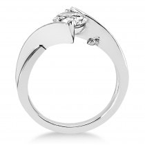Diamond Twisted Engagement Ring 18k White Gold