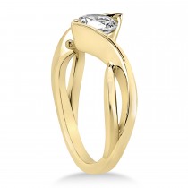 Diamond Twisted Engagement Ring 18k Yellow Gold