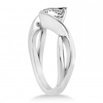 Diamond Twisted Engagement Ring Palladium