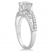 Diamond Celtic Engagement Ring Setting 14k White Gold (0.39ct)
