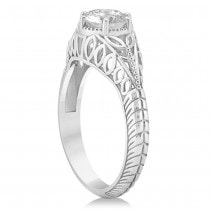 Filigree Milgrain Vintage Engagement Ring Setting 14k White Gold