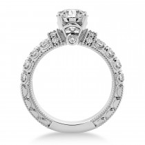 Diamond Vintage Style Engagement Ring 14k White Gold (0.52ct)