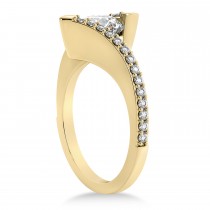 Diamond Bypass Tension Set Engagement Ring 18k Yellow Gold (0.28ct)