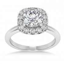 Diamond Cathedral Engagement Ring 14k White Gold (0.29ct)