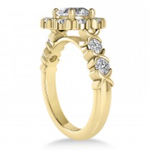Diamond Petal Styled Engagement Ring 14k Yellow Gold (1.00ct)