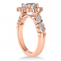 Diamond Petal Styled Engagement Ring 18k Rose Gold (1.00ct)