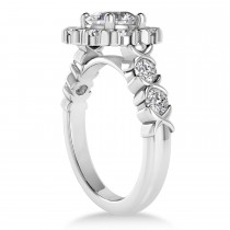 Diamond Petal Styled Engagement Ring 18k White Gold (1.00ct)