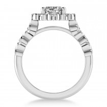 Diamond Petal Styled Engagement Ring 18k White Gold (1.00ct)