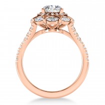 Diamond Accented Halo Engagement Ring 14k Rose Gold (0.92ct)