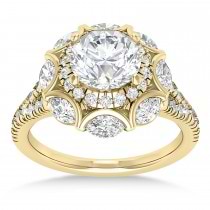 Diamond Accented Halo Engagement Ring 14k Yellow Gold (0.92ct)