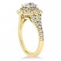 Diamond Accented Halo Engagement Ring 18k Yellow Gold (0.92ct)
